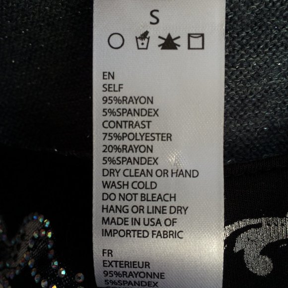 Harley Davidson Long Top Tunic Small Black Gray Silver 3\4 Sleeve Rhinestones - Picture 5 of 9